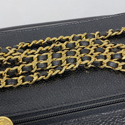 Chanel Shoulder Wallet Chain Caviar Skin Black
