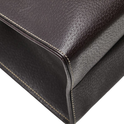 Prada Triangle Logo Plate Tote Bag Black Leather