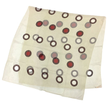 Bvlgari Bulgari Silk Chiffon Scarf Muffler Stole Beige X Red Aq10614