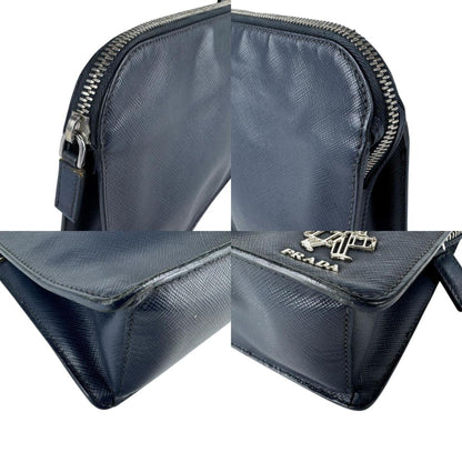 Prada Prada Clutch Bag/Second Bag Leather Navy