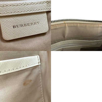 Burberry Handbag Leather Nylon Canvas White/Beige