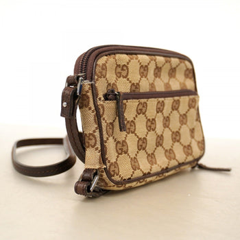 Gucci Shoulder Bag Gg Canvas 124616 Beige Brown