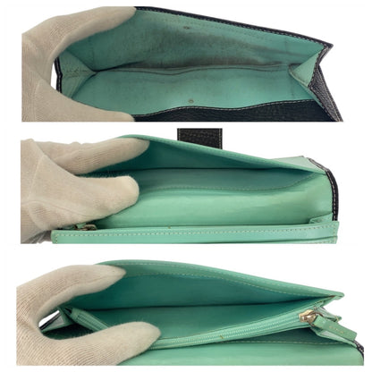 Tiffany & Co. Tiffany Black/Tiffany Blue Leather Long Wallet H30963G