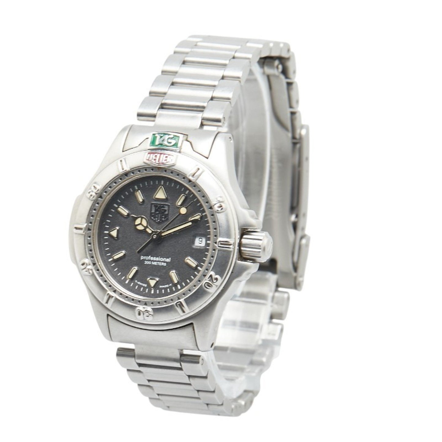 Tag Heuer 4000 Series Watch Wf1411-0 Quartz Gray Dial Stainless Steel