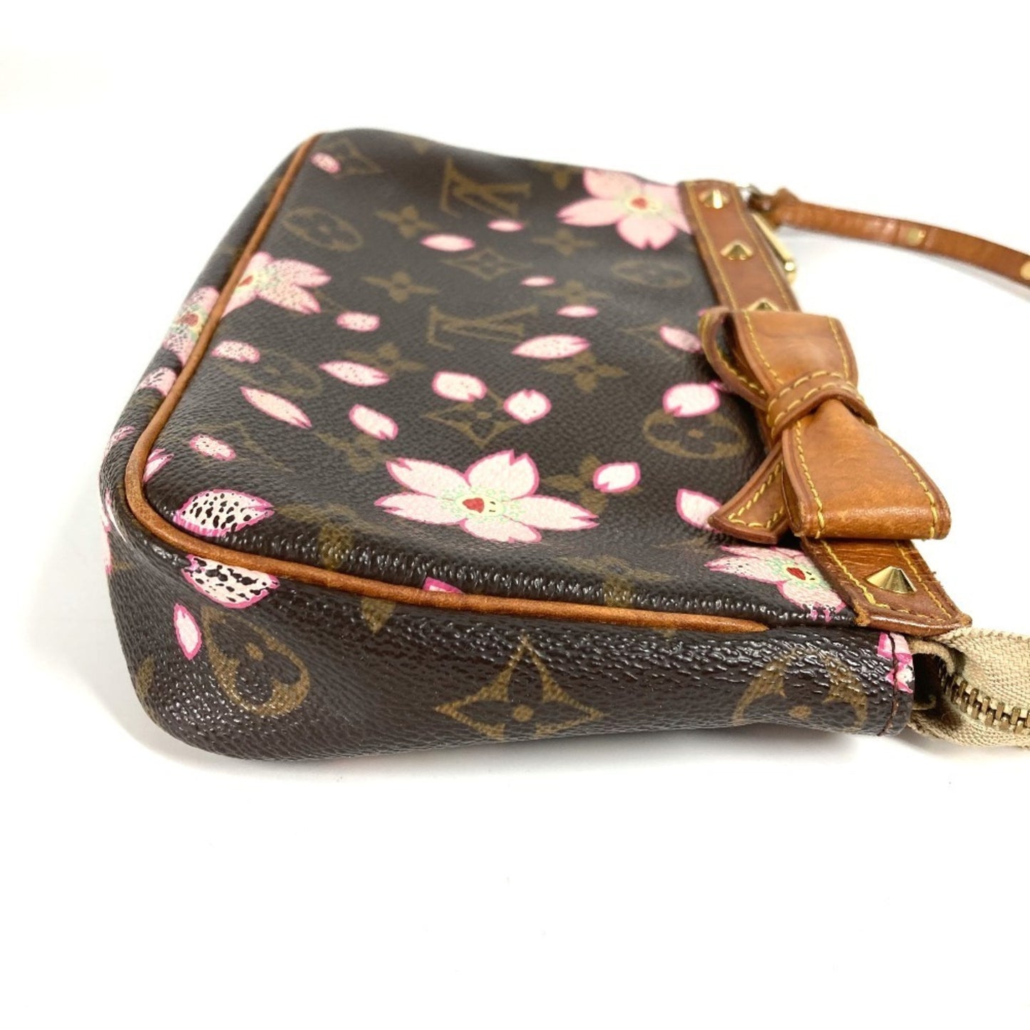Louis Vuitton M92006 Monogram Cherry Blossom Pochette Accessoires By Takashi Murakami. Mini Handbag