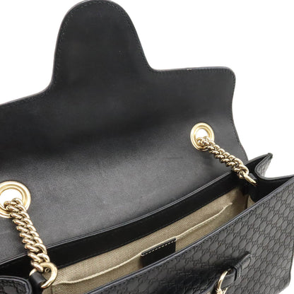 Gucci Micro Guccissima Emily Shoulder Bag Chain Tassel Leather Black 449635