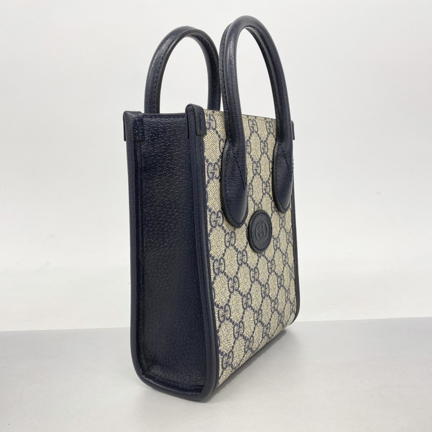 Gucci Gg Supreme Handbag 671623 Navy 2-Way Bag