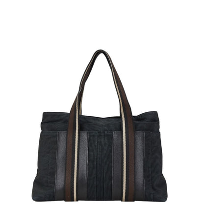 Hermes Troca Horizontal Mm Handbag Black Canvas Leather