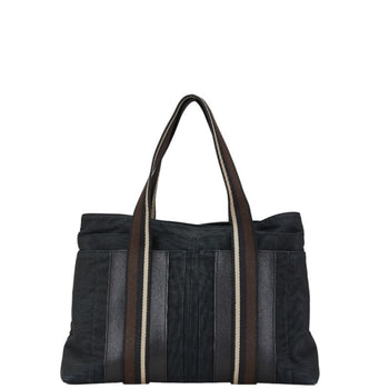 Hermes Troca Horizontal Mm Handbag Black Canvas Leather
