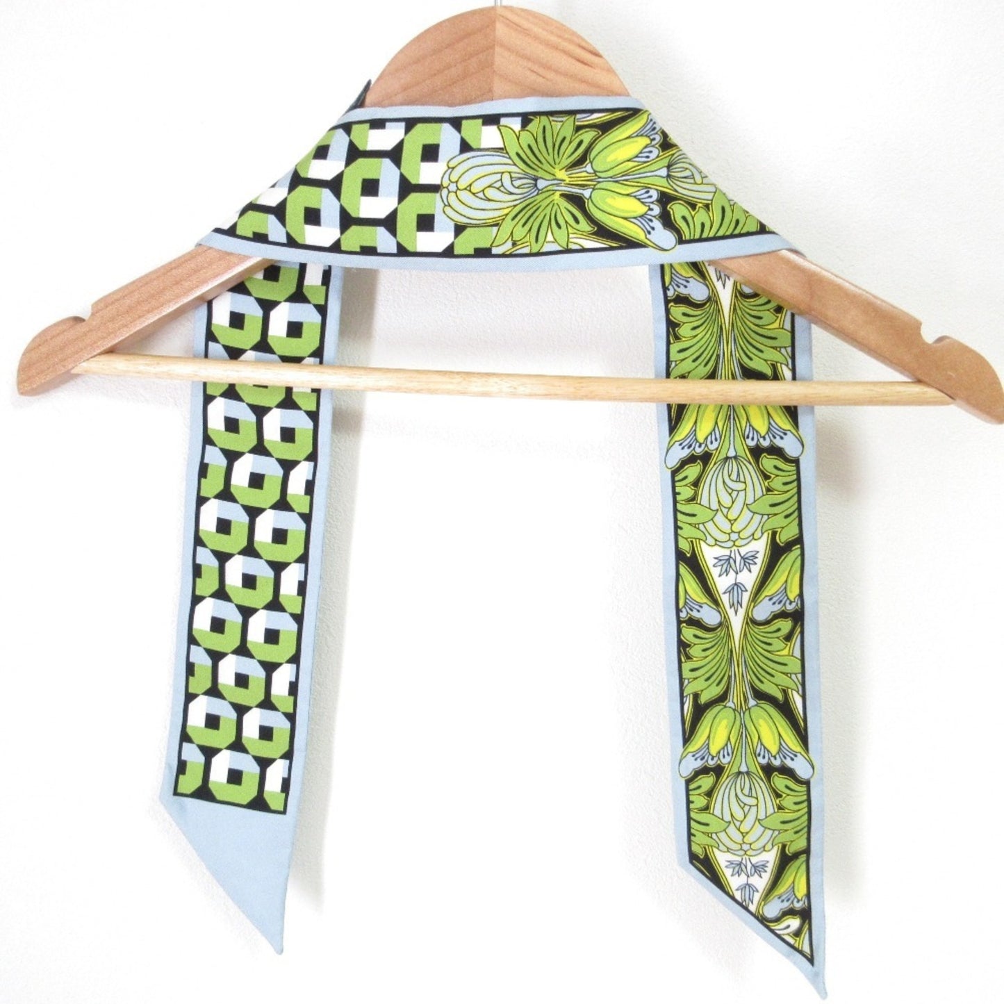 Prada Print Silk Slim Scarf 1Ff008 Light Blue