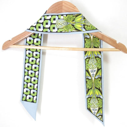 Prada Print Silk Slim Scarf 1Ff008 Light Blue