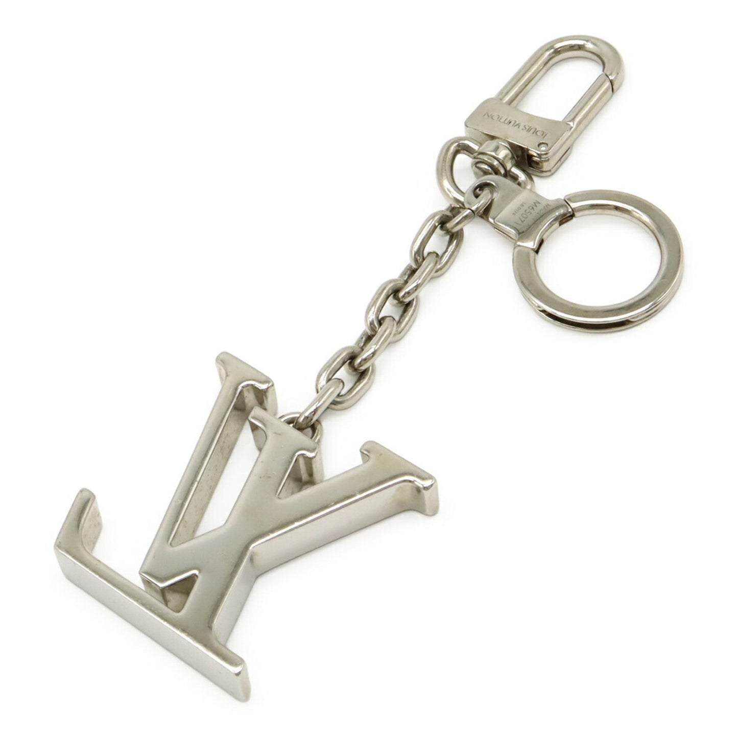 Louis Vuitton Porte-Cls Initial Lv Keychain/Key Ring Bag Charm Silver M65071