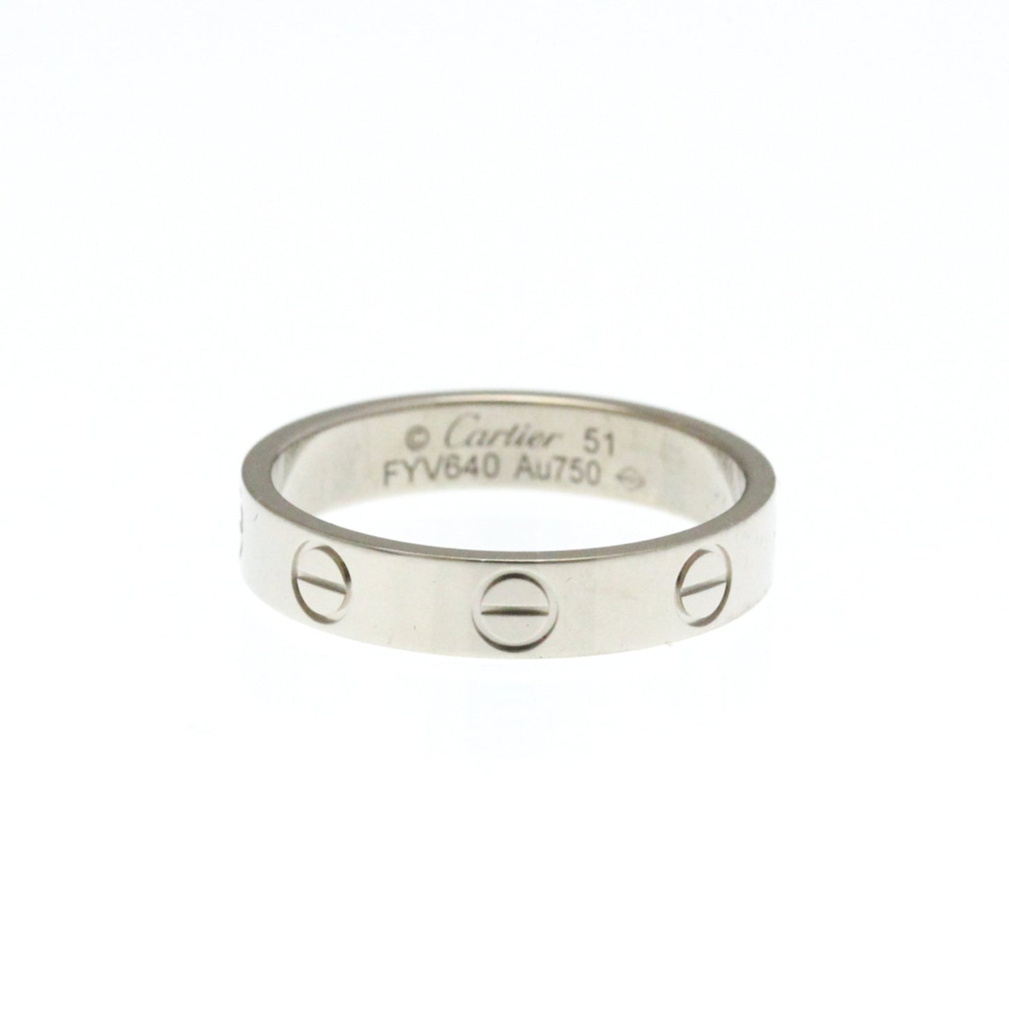 Cartier Mini Love Ring White Gold (18K) Fashion No Stone Band Ring Silver