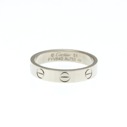 Cartier Mini Love Ring White Gold (18K) Fashion No Stone Band Ring Silver