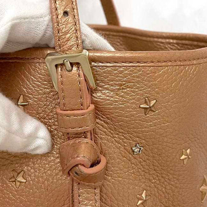 Jimmy Choo Tote Bag Sasha S Ec-22979 Pink Gold Leather Jimmy Choo Star Studs Mini Rhinestone