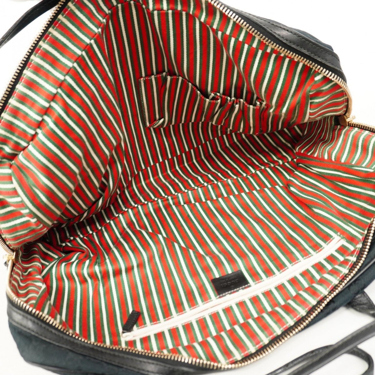 Gucci Gg Canvas Tote Bag 169944 Black Champagne