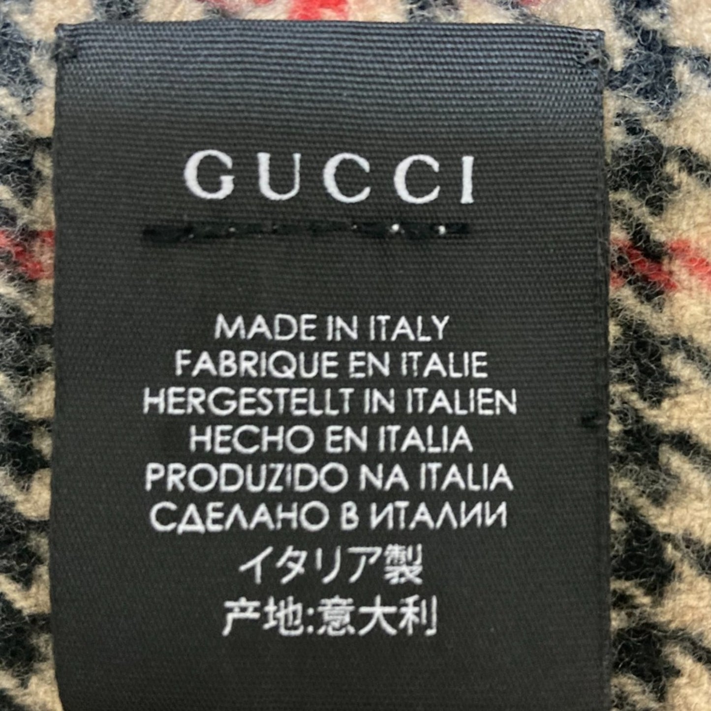 Gucci Cashmere Blend Wool Check Stole/Scarf