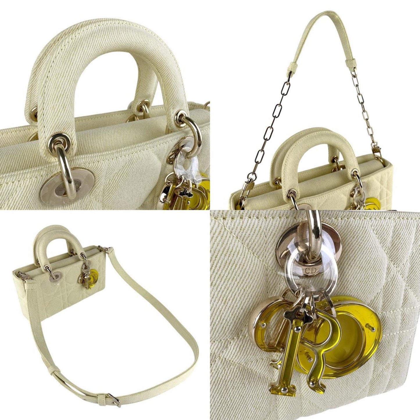 Christian Dior D-Joy Canvas Handbag/Shoulder Bag For Women