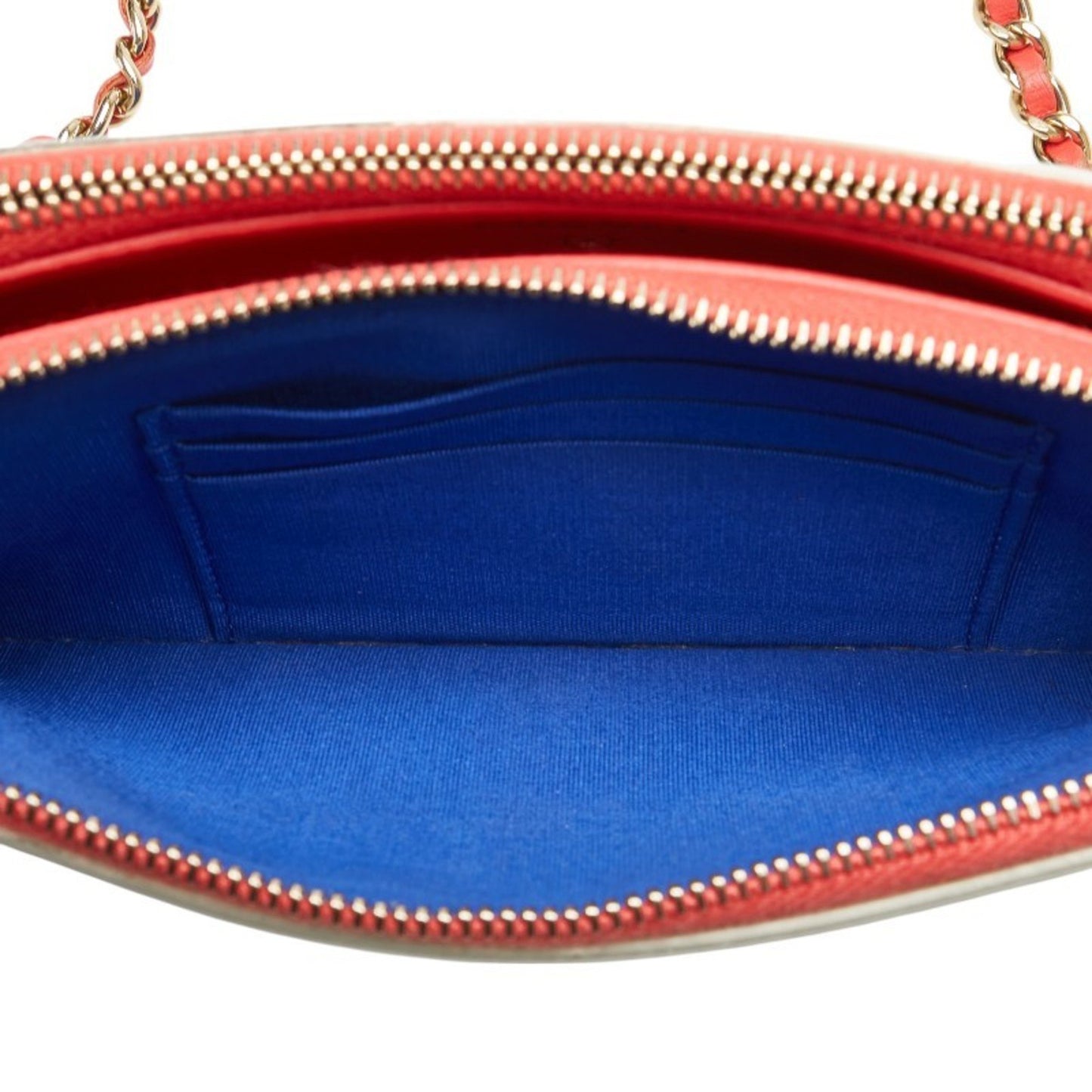 Chanel Coco Mark Tricolor Shoulder Bag Navy White Caviar Skin