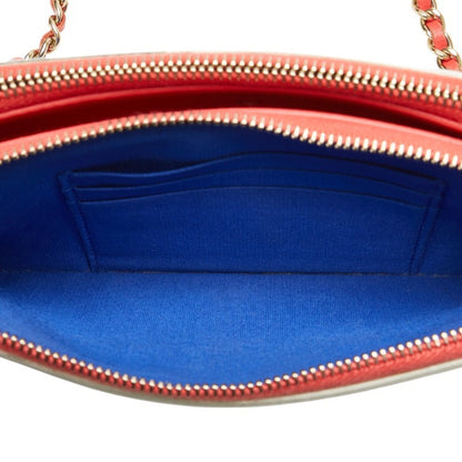 Chanel Coco Mark Tricolor Shoulder Bag Navy White Caviar Skin