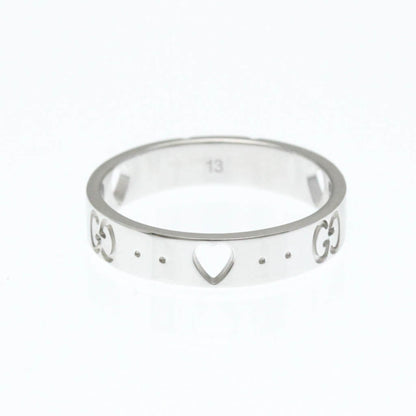 Gucci Icon Heart Ring White Gold (18K) Fashion No Stone Band Ring Silver