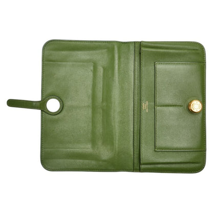 Hermes Herms Dogon Gm Bifold Wallet In Green Swift
