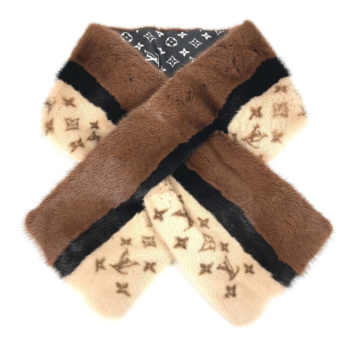 Louis Vuitton M76165 Monogram Echarpe Louis In The Winter Shawl/Stole/Tippet Scarf Mink Silk For