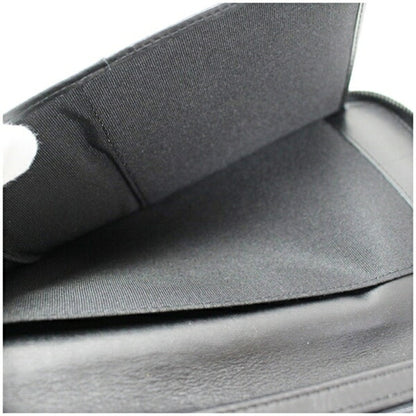 Coach Organizer Round Zip Long Wallet In Black Canvas And Leather