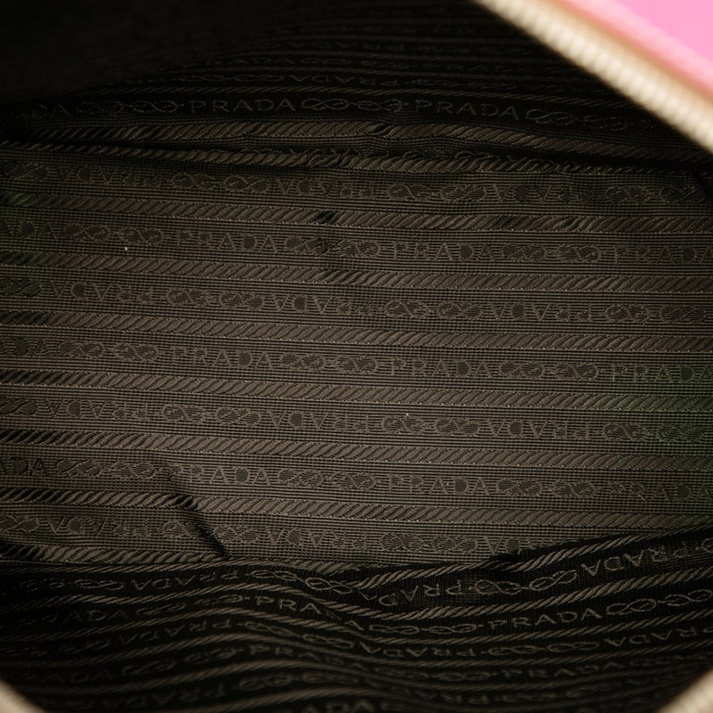 Prada Triangle Logo Plate Handbag Pink Leather