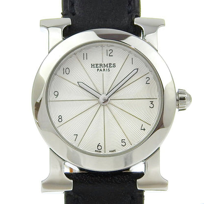 Hermes Hermes H Watch Rondo Wristwatch Hr1.210 Stainless Steel X Embossed Leather 2006 ?J Quartz