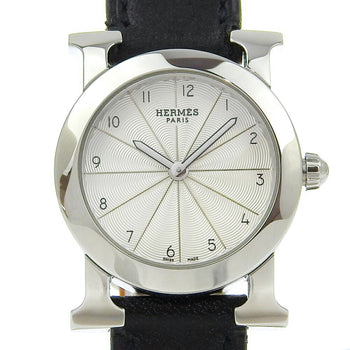 Hermes Hermes H Watch Rondo Wristwatch Hr1.210 Stainless Steel X Embossed Leather 2006 ?J Quartz