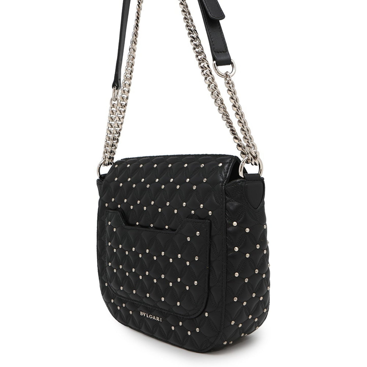 Bvlgari Chain Shoulder Bag Diva Dream Leather Black