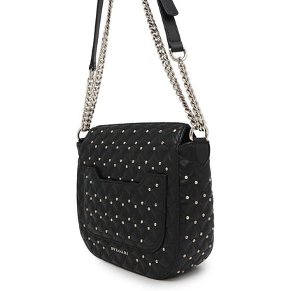 Bvlgari Chain Shoulder Bag Diva Dream Leather Black