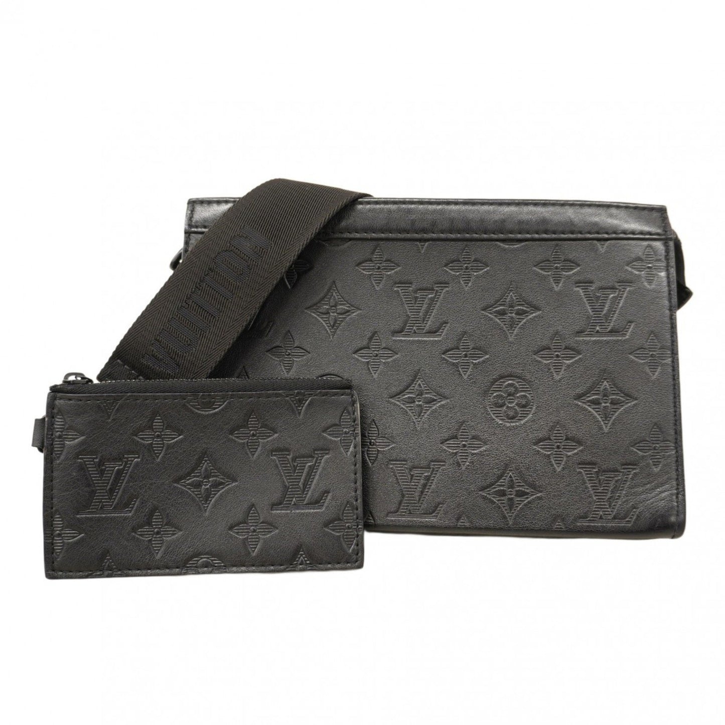 Louis Vuitton Monogram Shadow Gaston Wearable Wallet Shoulder Bag M81115 Black