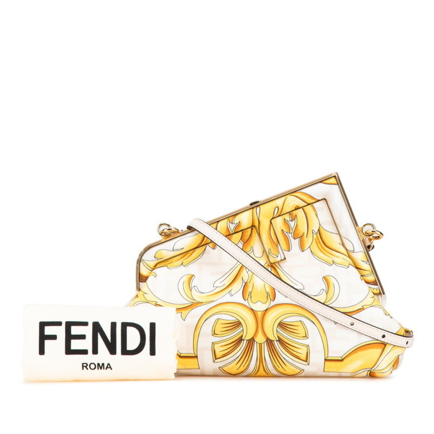Fendi X Versace Fendace First Medium Crossbody Shoulder Bag 8Bp127 White