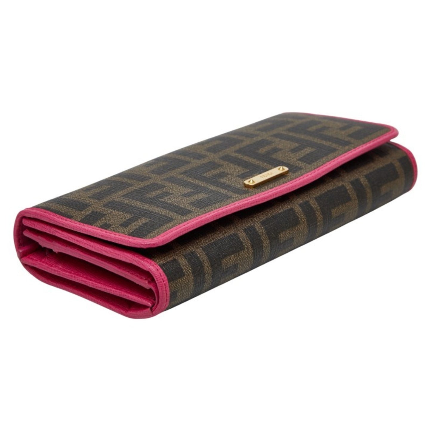 Fendi Zucca Long Wallet 8M0297 Brown Pink