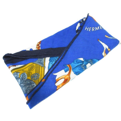 Hermes Tout En Carre "It'S All In The Carr" Lozenge Deformed Diamond Scarf/Muffler Blue