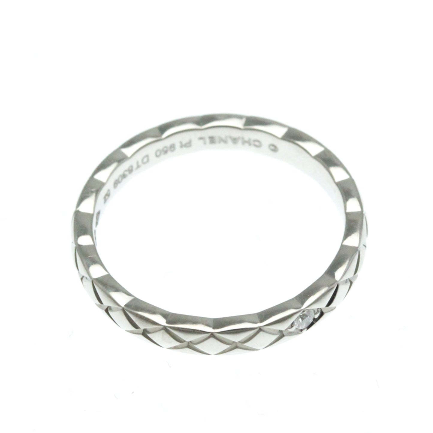 Chanel Coco Crush Ring Mini Model 1P Diamond Platinum Fashion Diamond Band Ring Silver
