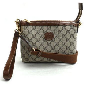 Gucci Gg Supreme 2-Way Shoulder Bag Beige & Ebony Brown 760021 92Thg 8563