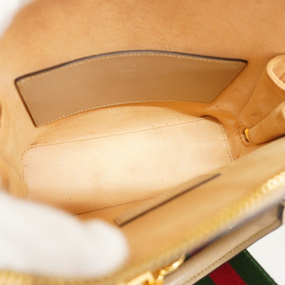 Gucci Handbag Sherry Line Horsebit 677212 Leather Beige 2-Way Bag