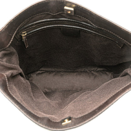 Gucci Gg Canvas Crossbody Shoulder Bag 109097 Beige Brown Leather