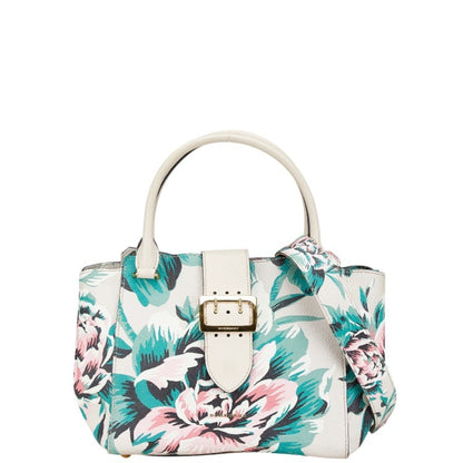 Burberry Check Buckle Tote With Floral Motif
