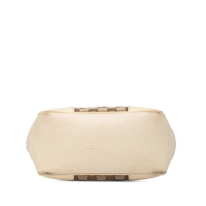 Gucci Gg Canvas Handbag/Shoulder Bag 2Way 449241 Beige Ivory Leather