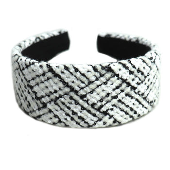 Chanel Tweed Coco Mark 23B Hair Headband Aa9458 Sequins