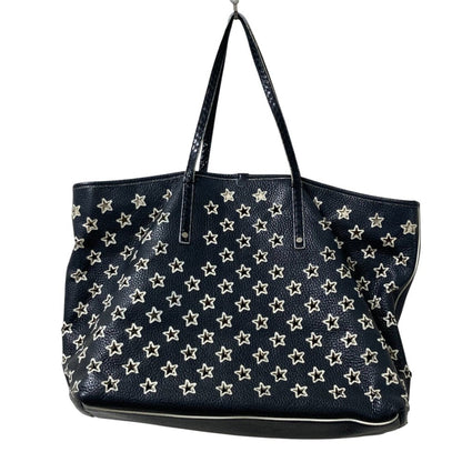 Jimmy Choo Sasha Star Punching Leather Tote Bag In Black