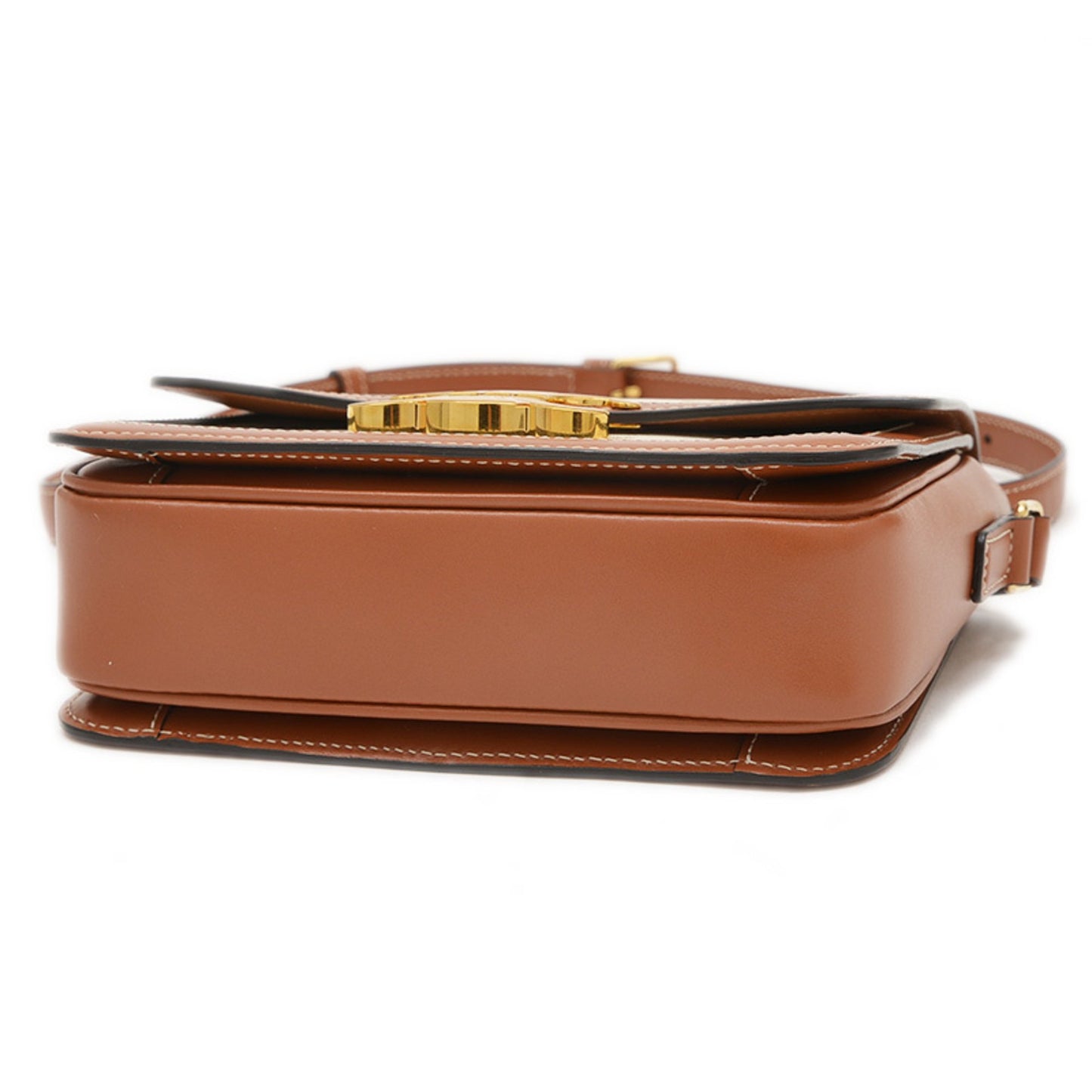 Celine Teen Triomphe Shoulder Bag Canvas Leather White Tan 188882 Bp
