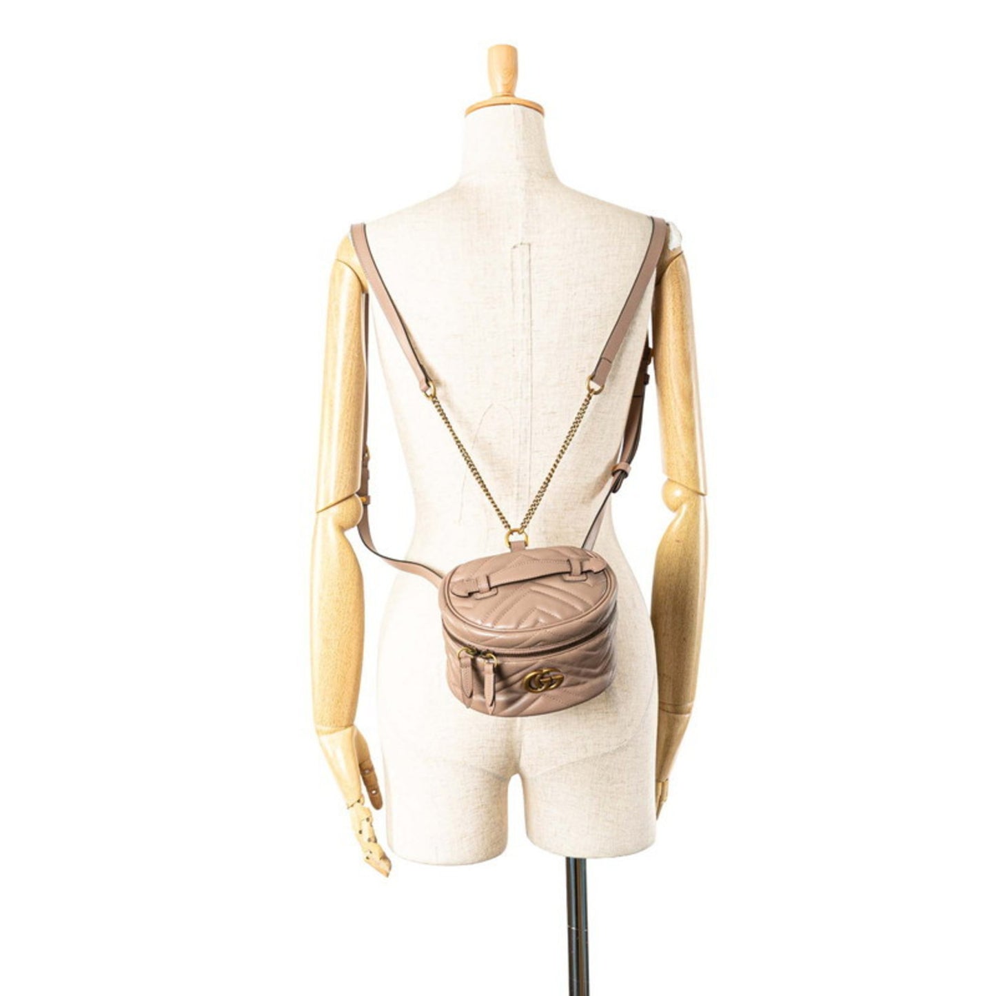 Gucci Gg Marmont Quilted Backpack 598594 Beige Leather