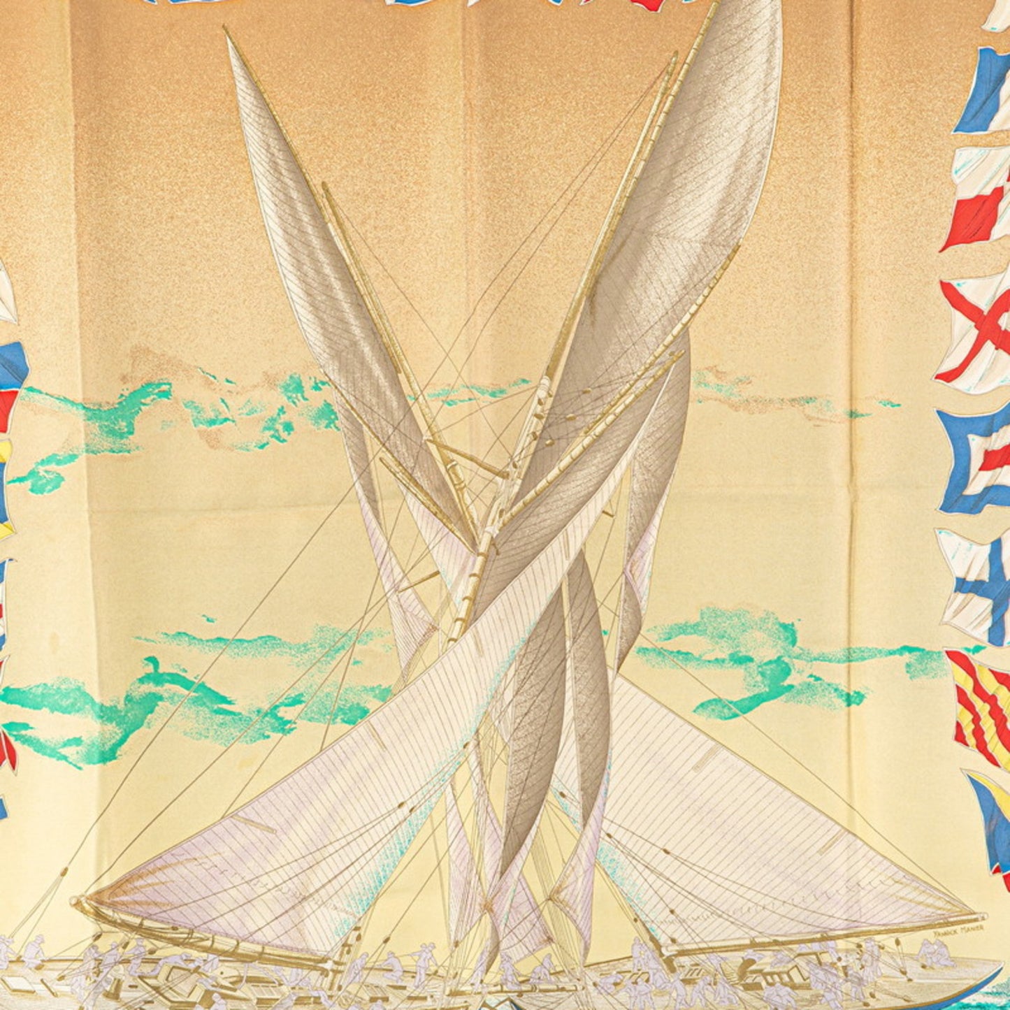 Hermes Herms Carr 90 En Course Yacht Scarf