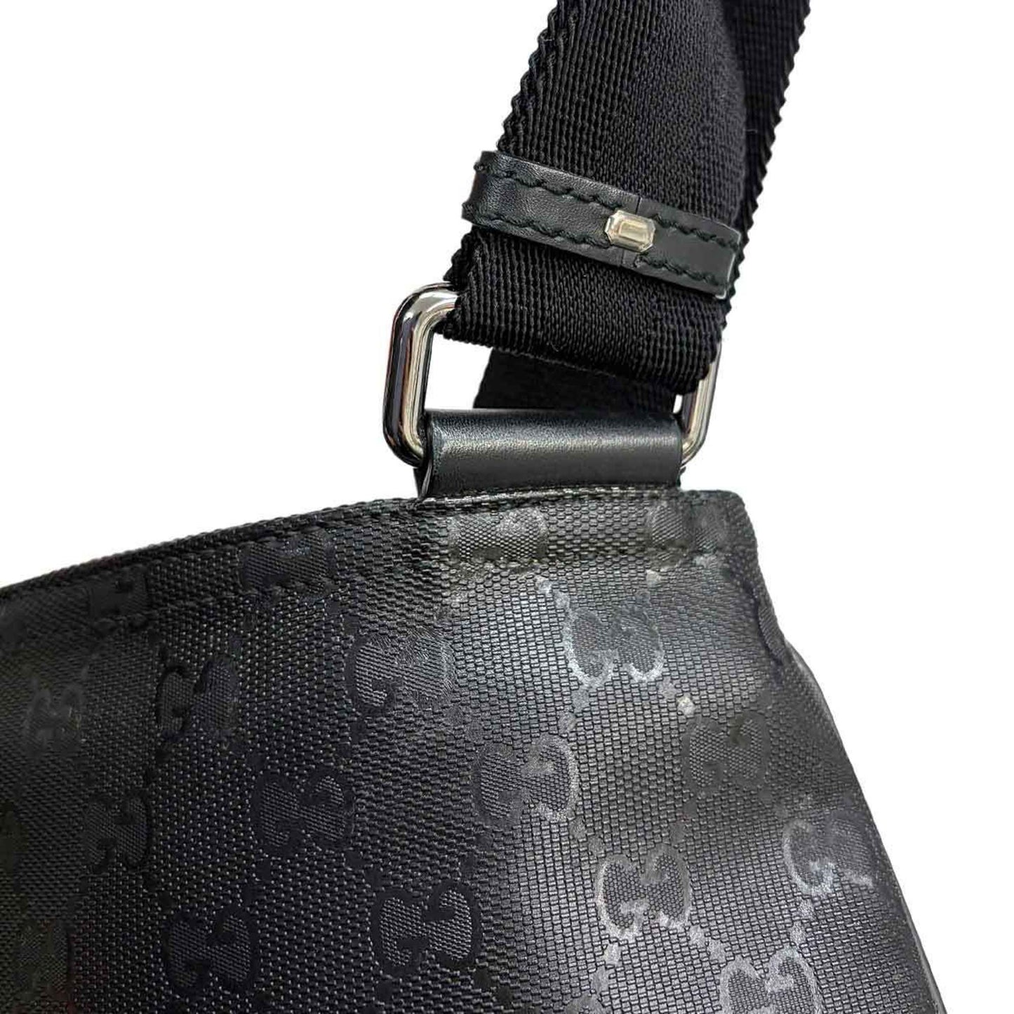 Gucci Gg Imprime Shoulder Bag In Black Pvc