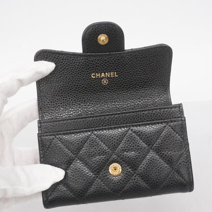 Chanel Matelasse Business Card Case In Caviar Leather